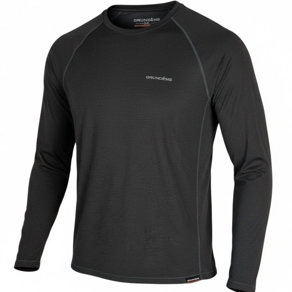 GRUNDENS Mens XXL LS Performance Shirt Dark‎ Brown Moisture Wicking Fishing
